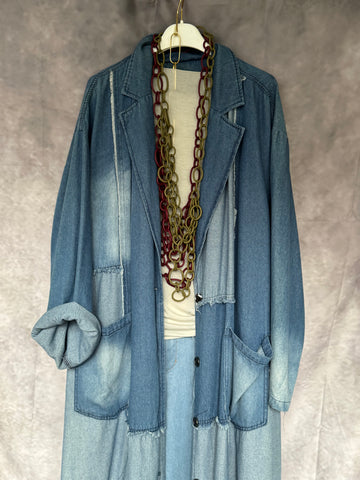 Gabardina vaquera Patchwork
