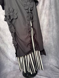 Camisa larga flores negra