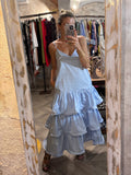 Vestido volantes azul