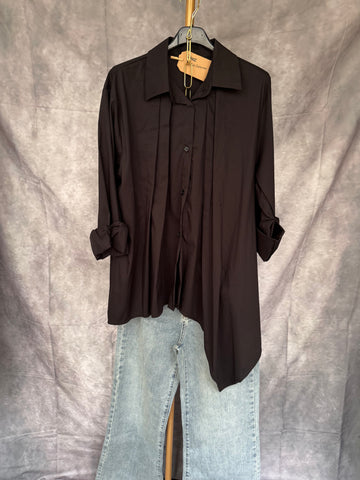 Camisa plisada chocolate