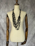 Collar largo eslabones caucho negro