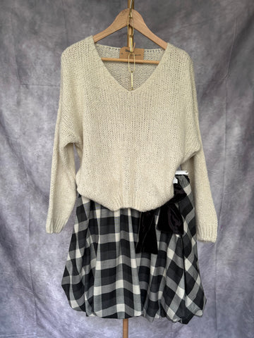 Minifalda globo cuadros