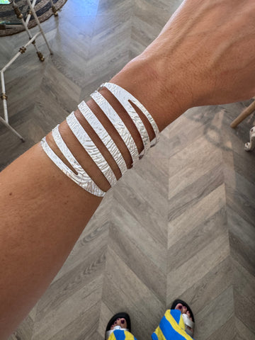 Brazalete Acero Plateado