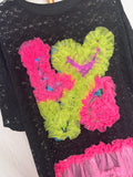 Camiseta encaje y tul negra