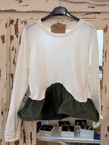 Camiseta volante kaki