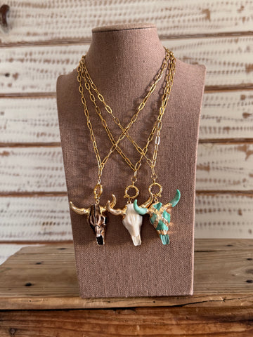 Collar cabeza toro azul