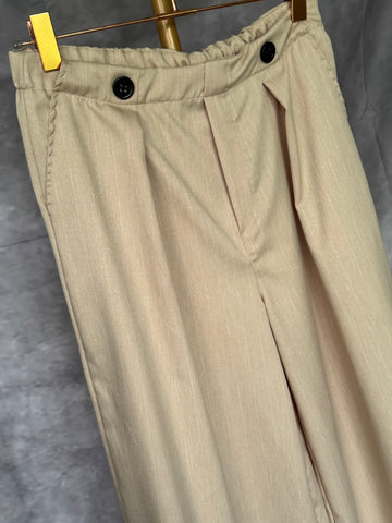 Pantalón rayas crema