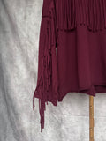 Chaqueta flecos burdeos