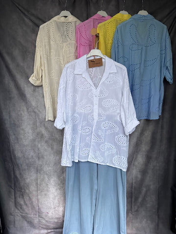 Camisa bordados blanca