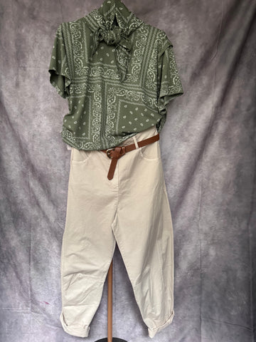 Pantalón algodón con cinturón