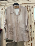 Sobrecamisa lino beige