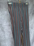 Pantalón plisado rayas taupe