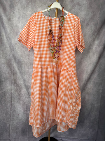 Vestido Vichy naranja