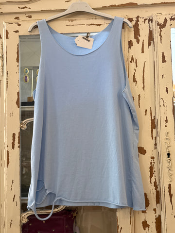 Top algodón “rotos”  azul
