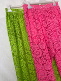 Pantalón baggy encaje verde flúor