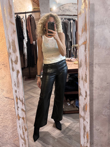 Pantalón polipiel negro