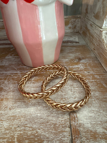 Pulsera Budista / Pan de Oro / TRENZADA CHAMPAGNE