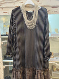 Vestido largo rayas chocolate
