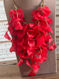 Collar flores resina rojas