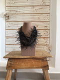 Collar doble flecos negro