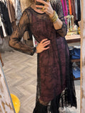 Vestido encaje interior Burdeos