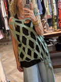 Poncho largo algodón verde