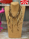Collar Flecos marrón/ dorado