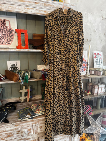 Vestido largo animal print