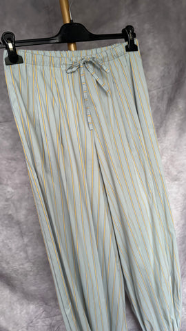 Pantalón bombacho azul rayas amarillas