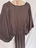 Vestido largo satinado chocolate
