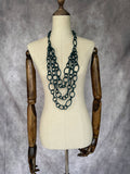 Collar largo eslabones caucho verde