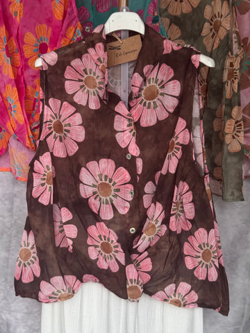 Camisa sin mangas chocolate