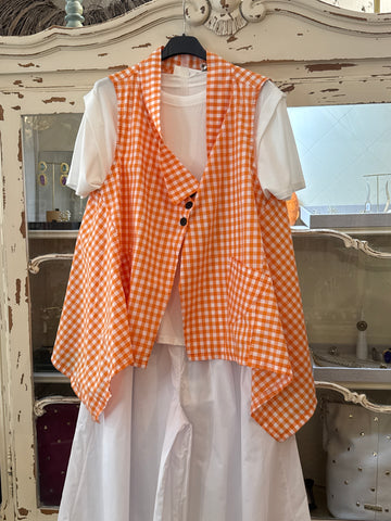 Chaleco Vichy naranja