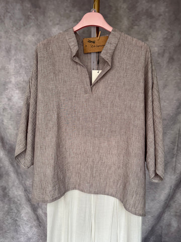 Blusa brillos taupe