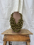 Collar eslabones caucho verde