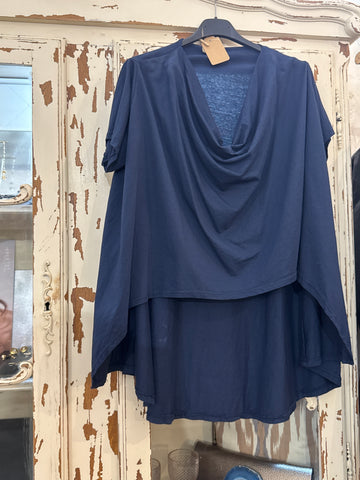Camiseta asimétrica azul
