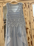 Vestido con croché azul