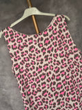 Camiseta asimétrica print fucsia