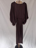 Vestido largo satinado chocolate