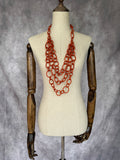 Collar largo eslabones caucho naranja