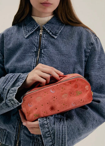 Neceser terciopelo naranja