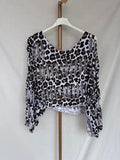Poncho algodón print blanco