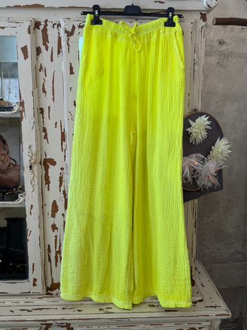 Pantalón Bambula amarillo flúor