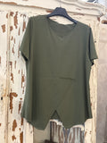 Camiseta asimétrica kaki