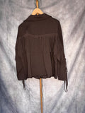 Chaqueta flecos chocolate