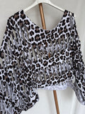 Poncho algodón print blanco