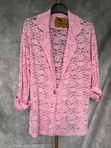 Chaqueta encaje rosa