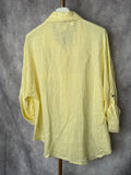 Sobrecamisa flecos lino amarilla