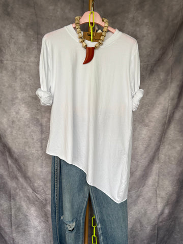 Camiseta Asimétrica Blanca