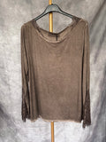 Camiseta encaje taupe